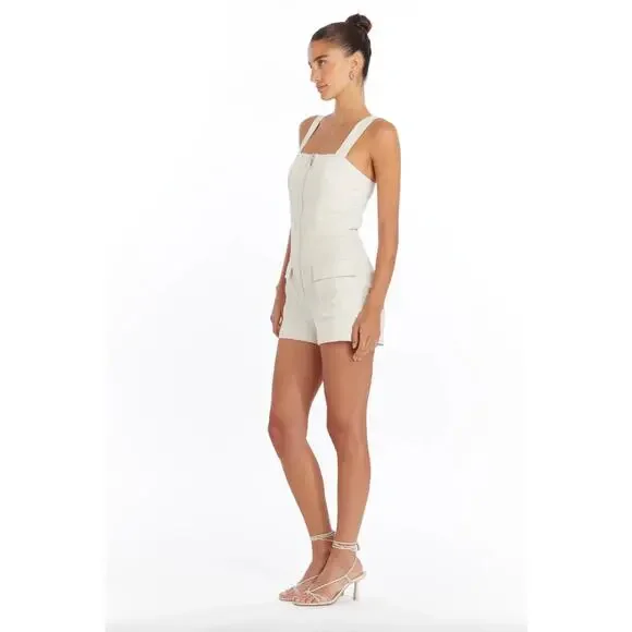 Amanda Uprichard Gage Linen Blend Romper - Large - NWT